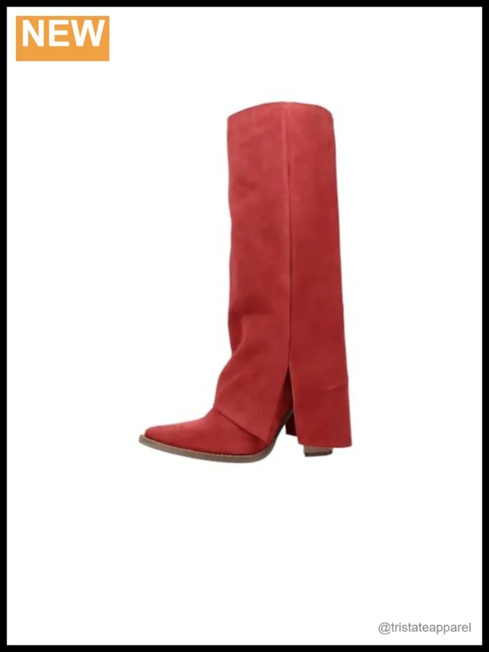 Suede Over the Knee Boots Mid Block Heel Snip Toe Pull-On Equestrian